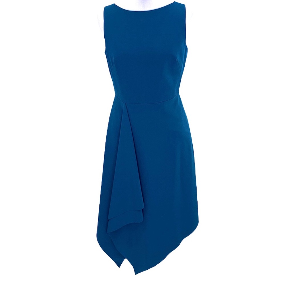 Vince Camuto Teal Dress With Asymetrical Hemline
